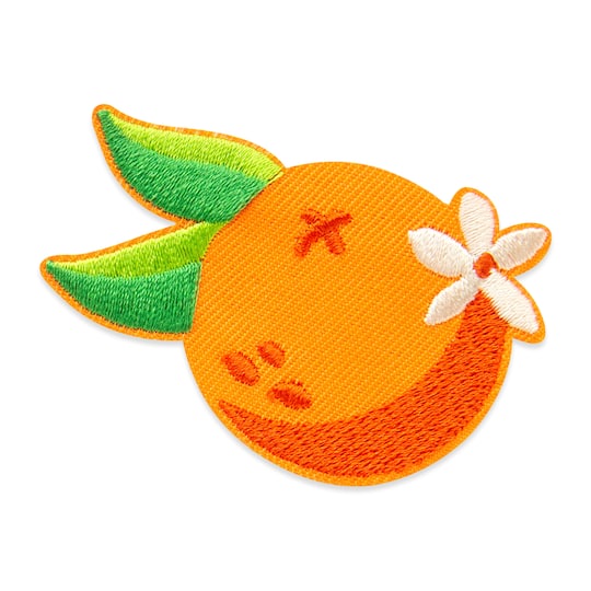 Orange Embroidered Iron-On & Adhesive Patch by Make Market®